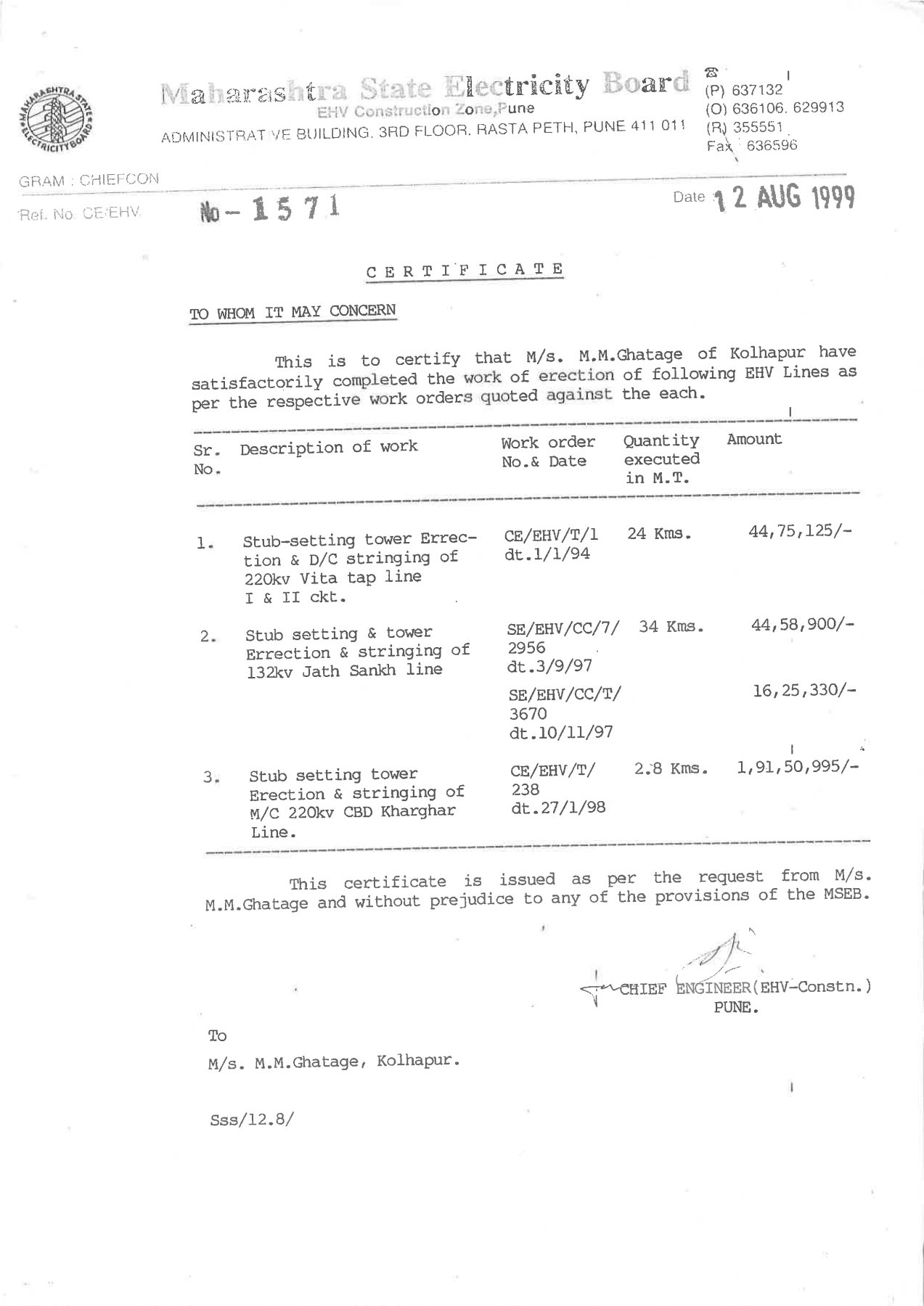 All line Vita , Jath Sankh common Certificate